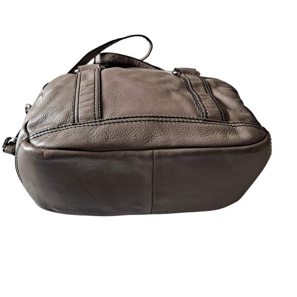 Calvin Klein Bag Women Taupe Leather Hobo Shoulder Strap Silver Hardware Taupe - Picture 4 of 16